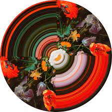 Tapis Glitch round half